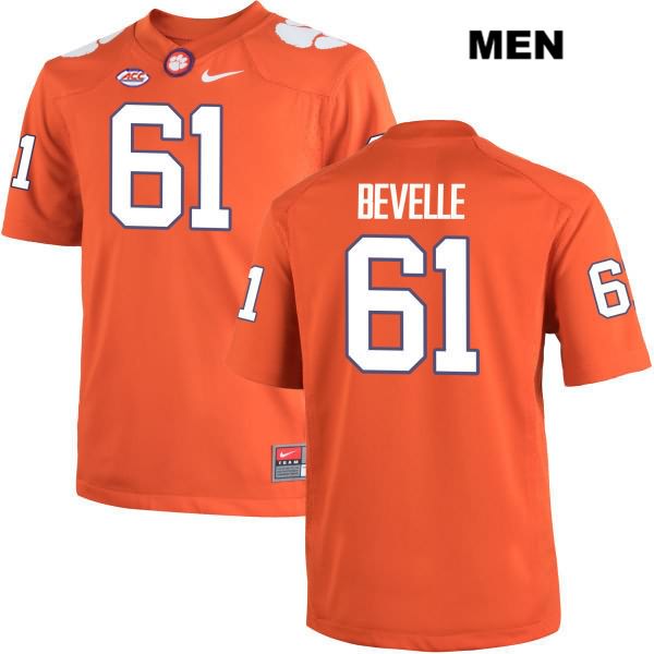 Men's Clemson Tigers #61 Kaleb Bevelle Stitched Orange Authentic Nike NCAA College Football Jersey OWX7646BP